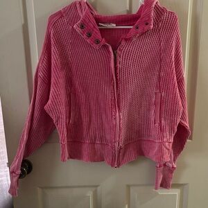 Zenana Outfitters Pink Hooded Jacket